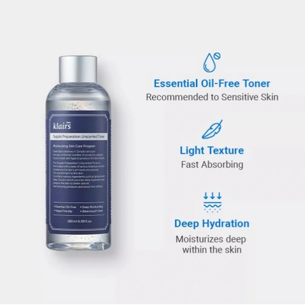 Klairs Supple Preparation Unscented Toner – 30ML – New (Travel Size)